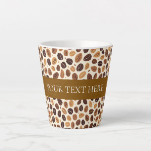 Warme Kaffeebohnen-Rösttöne Nahtloses Muster Milchtasse