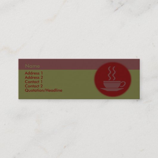 Warme Kaffeekarte Mini Visitenkarte (Vorderseite)