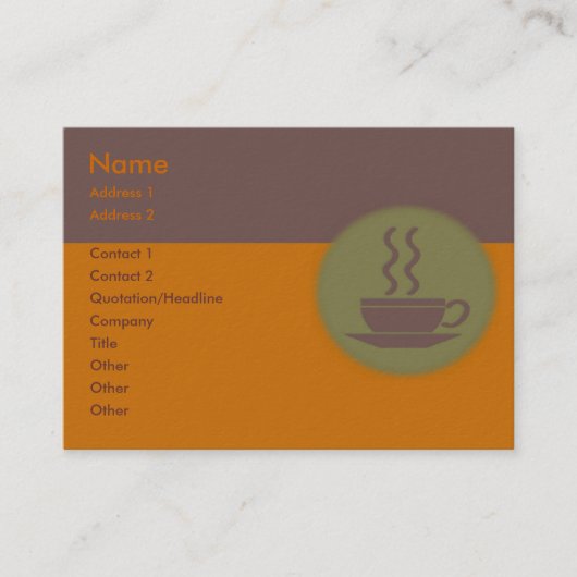 Warme Kaffeekarte Visitenkarte (Vorderseite)