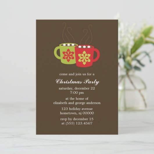 Warme Kakao-Feierlichkeiten Einladung (Stehend Vorderseite)