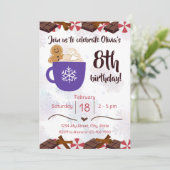 Warme Kakao Geburtstagsparty Einladung (Stehend Vorderseite)