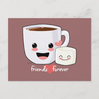 Warme Kakao- und Marshmallow-Postkarte Postkarte