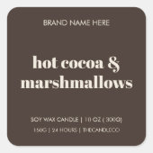 Warme Kakao- und Marshmallows | Gemütlicher Winter Quadratischer Aufkleber (Vorderseite)