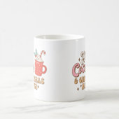 Warme Kakao und Weihnachtsfilme Retro Kaffeetasse (Mittel)
