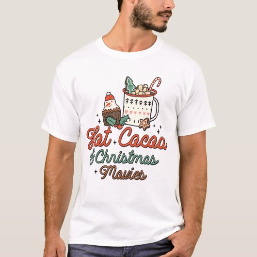 Warme Kakao und Weihnachtsfilme Retro T-Shirt (Vorderseite)