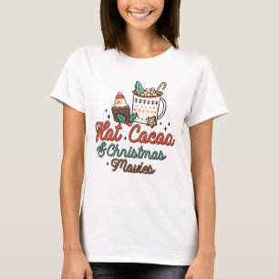 Warme Kakao und Weihnachtsfilme Retro T-Shirt