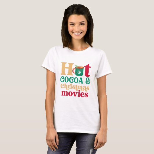 Warme Kakao- und Weihnachtsfilme T-Shirt (Vorne ganz)