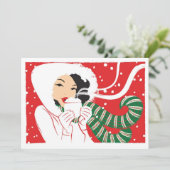 Warme Kakaoeinladung Einladung (Stehend Vorderseite)