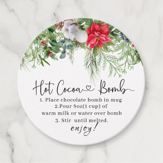 Warme Kakaombombe Süßigkeiten und Baby draußen kal Geschenkanhänger (Vorderseite)