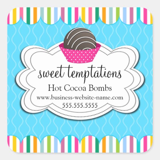 Warme Kakaoschokoladenbomben Quadratischer Aufkleber (Vorderseite)