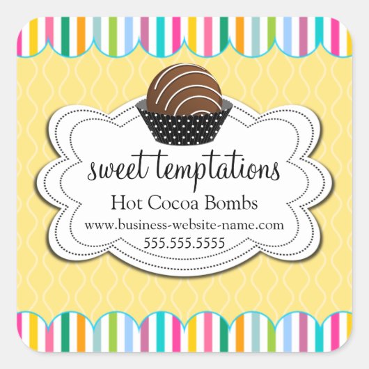 Warme Kakaoschokoladenbomben Quadratischer Aufkleber (Vorderseite)