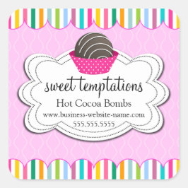 Warme Kakaoschokoladenbomben Quadratischer Aufkleber