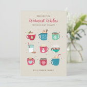 Warme Kakaowärme wünscht Non-Foto-Ferienkarte Einladung (Stehend Vorderseite)