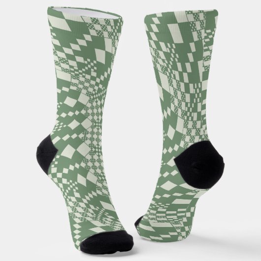 Warme Karos in Grün Socken (Gewinkelt)