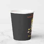 Warme Kerzen Farbvolle Blätter Erntedank Abendesse Pappbecher (Rechts)