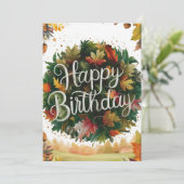 Warme kleine Jahreszeit Herbst glücklich Geburtsta Karte (Stehend Vorderseite)