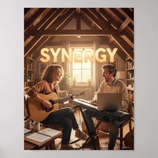 Warme kreative Harmonie im Loft Poster (Vorne)