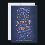 Warme Leuchten Feiertagskarte<br><div class="desc">Handgezeichnete und illustrierte Hanukkah-Karte mit herzlichen Wünschen.</div>