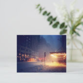 Warme Lichter bei kalter Nacht Postkarte (Stehend Vorderseite)