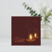 Warme Lichter Happy Diwali Karte (Stehend Vorderseite)