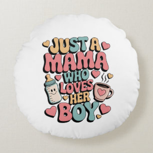 Warme Liebe für Sie"Retro Muttertags-T-Shirt Cute Rundes Kissen