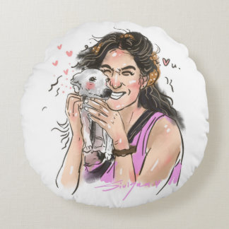Warme Liebe Rund Throw Kissen - Eigene Haustiere u