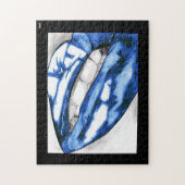 Warme Lippen (blau) Puzzle (Vertikal)