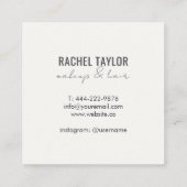 Warme Lippen | Coole Gelbmakeup-Visitenkarte Quadratische Visitenkarte (Rückseite)