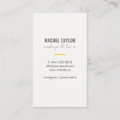 Warme Lippen | Coole Gelbmakeup-Visitenkarte Visitenkarte (Rückseite)