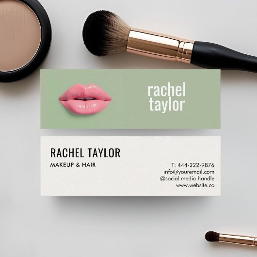Warme Lippen | Mini Makeup Business Card Mini Visitenkarte