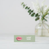 Warme Lippen | Mini Makeup Business Card Visitenkarte (Stehend Vorderseite)