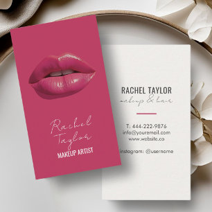 Warme Lippen Rasberry Makeup Business Card Visitenkarte