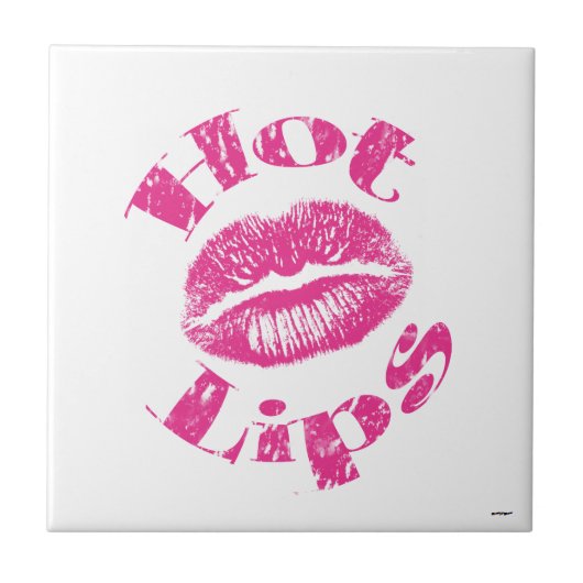 Warme Lippen! Rosa Lippen Fliese (Vorderseite)