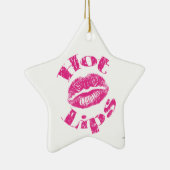 Warme Lippen! Rosa Lippen Keramik Ornament (Rechts)