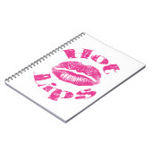 Warme Lippen! Rosa Lippen Notizblock (Linke Seite)