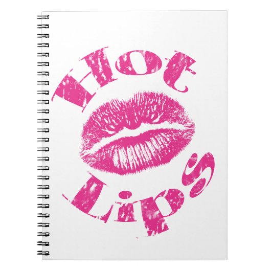 Warme Lippen! Rosa Lippen Notizblock (Vorderseite)