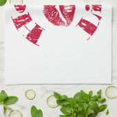Warme Lippen, rote Lippen Geschirrtuch (Gefaltet)