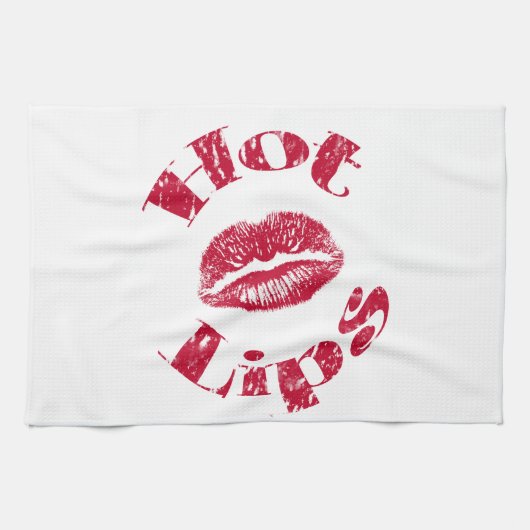 Warme Lippen, rote Lippen Geschirrtuch (Horizontal)