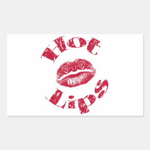 Warme Lippen, rote Lippen Rechteckiger Aufkleber