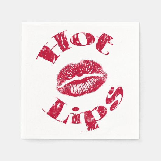 Warme Lippen, rote Lippen Serviette (Vorderseite)