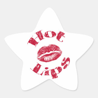 Warme Lippen, rote Lippen Stern-Aufkleber