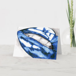 Warme Lips Grüße Karten (blau)