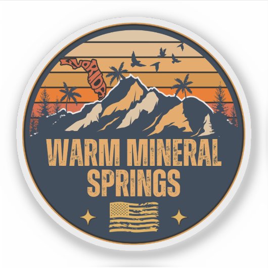 Warme Mineralquellen, Florida Aufkleber (Vorderseite)
