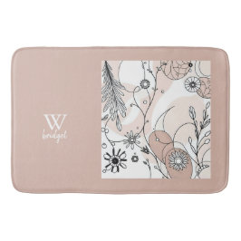 Warme Minimal Boho Kunst für Zuhause Badematte