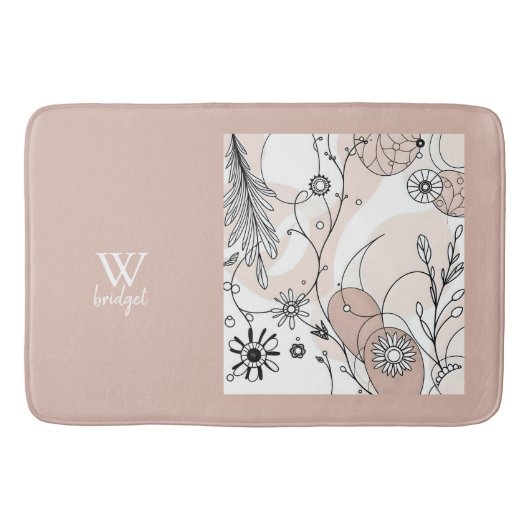 Warme Minimal Boho Kunst für Zuhause Badematte (Vorderseite)