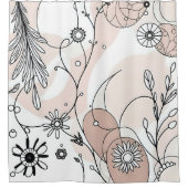 Warme Minimal Boho Kunst für Zuhause Duschvorhang (Vorderseite)