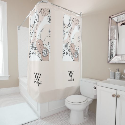 Warme Minimal Boho Kunst für Zuhause Duschvorhang (Beispiel)