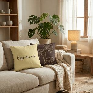 Warme Minimalistische Botanische Kissenhülle - 90e Kissen