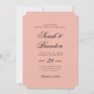 Warme, Minimalistische Script-Hochzeit Einladung