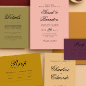 Warme, Minimalistische Script-Hochzeit Einladung